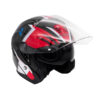Купить Шлем KIOSHI 526 открытый со стеклом и очками черный/красный