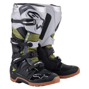 Купить Мотоботы Alpinestars Tech 7 Enduro Boots Black/Silver/Military Green